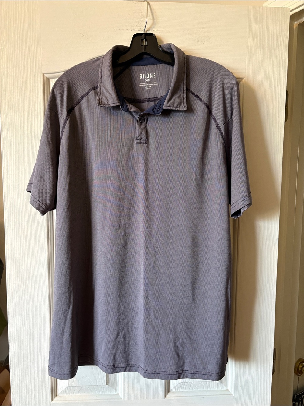 Rhône Blue Gray Shirt Sleeved Polo size XL